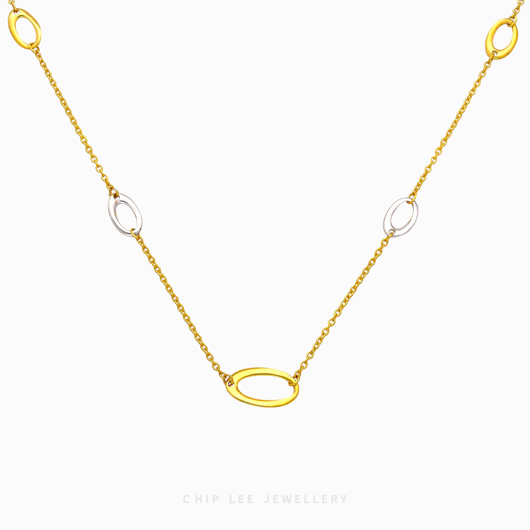 Duo Tone Oval Necklace - Chip Lee Jewellery