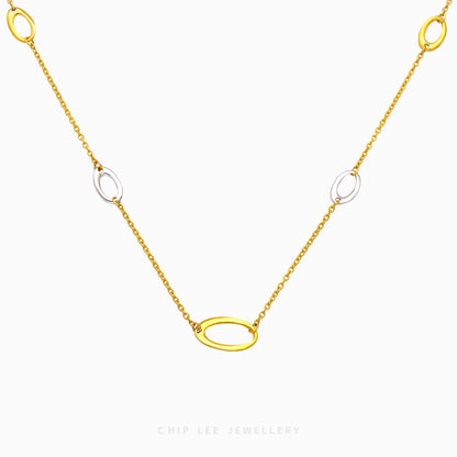 Duo Tone Oval Necklace - Chip Lee Jewellery