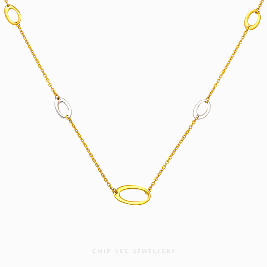 Duo Tone Oval Necklace