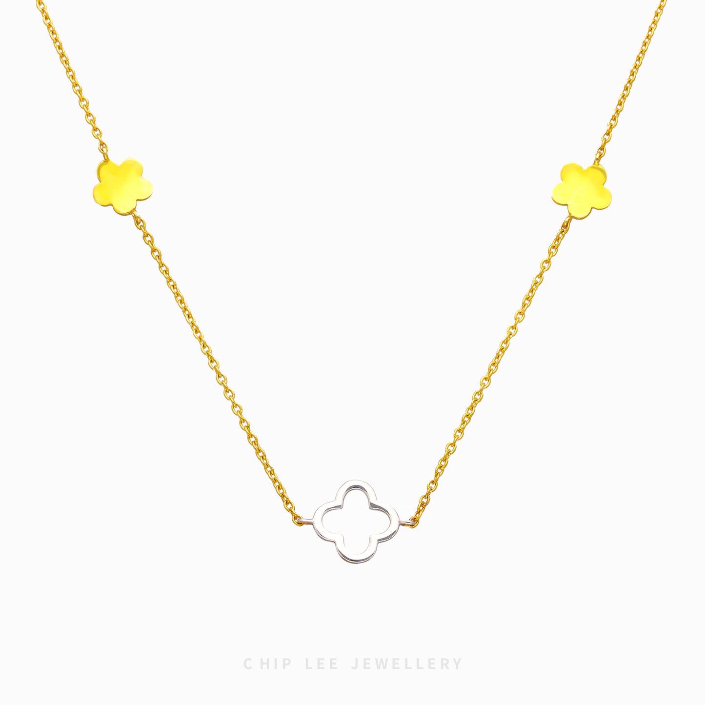 Duo Tone Clover Necklace - Chip Lee Jewellery