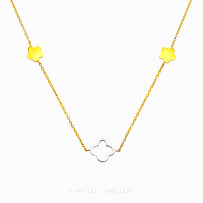 Duo Tone Clover Necklace - Chip Lee Jewellery