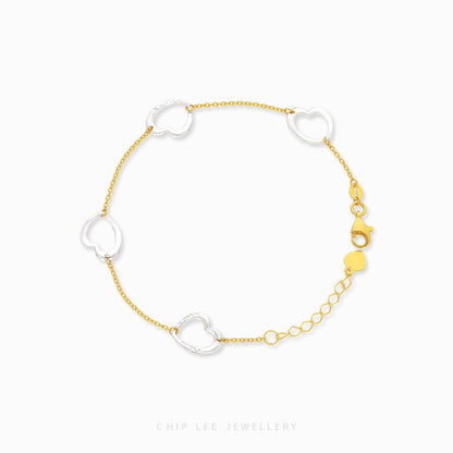 Duo Tone Heart Bracelet