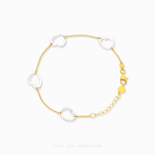 Duo Tone Heart Bracelet