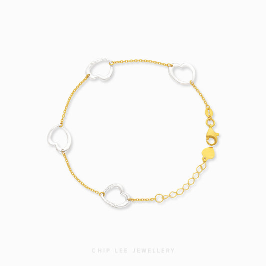 Duo Tone Heart Bracelet - Chip Lee Jewellery