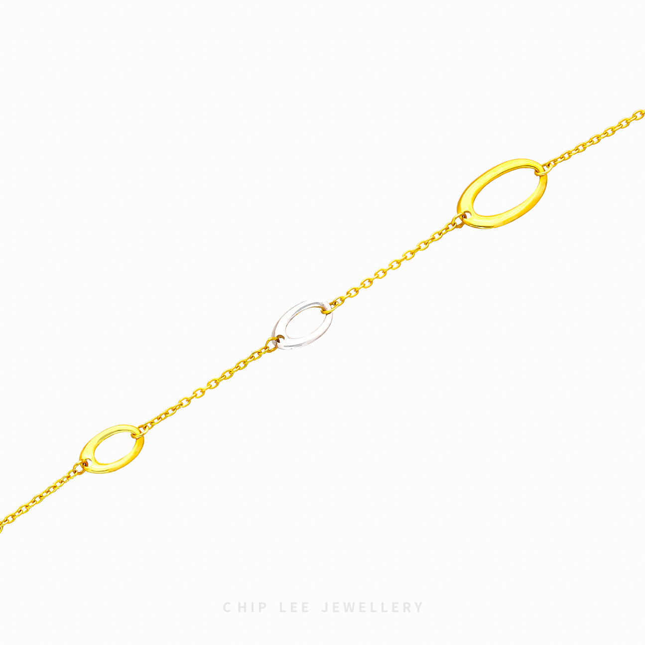 Duo Tone Hollow Oval Bracelet - Chip Lee Jewellery