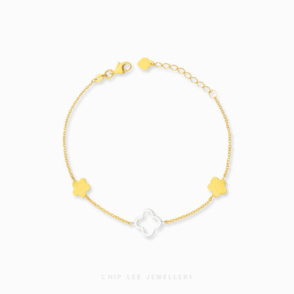 Duo Tone Clover Bracelet
