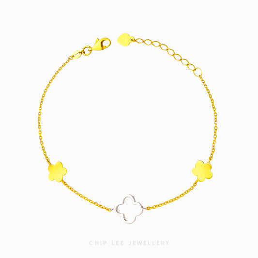 Duo Tone Clover Bracelet - Chip Lee Jewellery