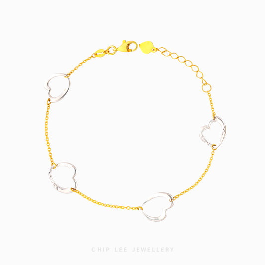 Duo Tone Heart Bracelet - Chip Lee Jewellery