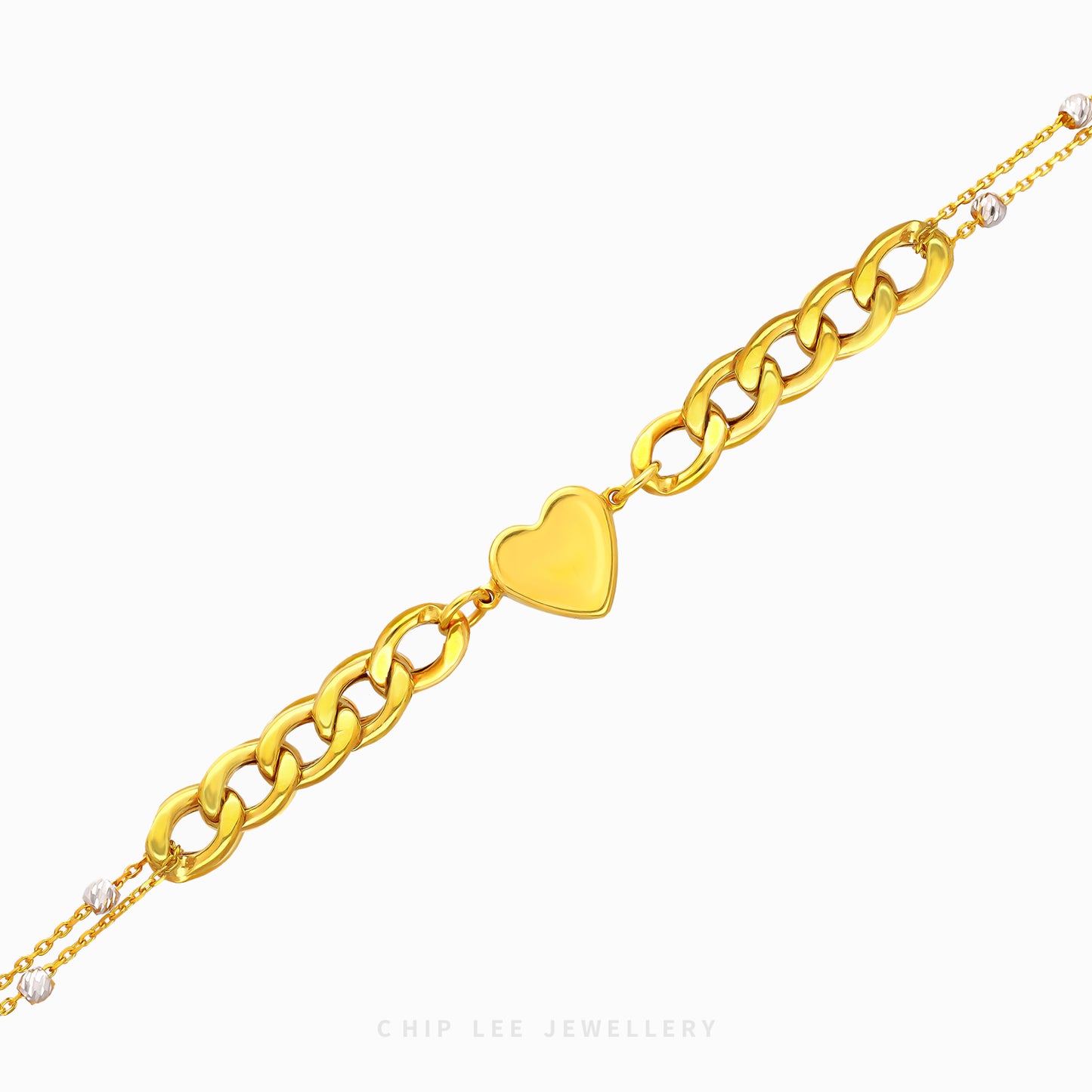 Heart Duo Tone Mixed Chain Bracelet - Chip Lee Jewellery