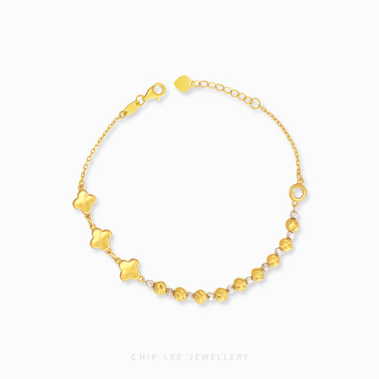Duo Tone Beaded Clover Bracelet - Chip Lee Jewellery