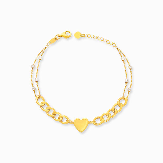 Heart Duo Tone Mixed Chain Bracelet - Chip Lee Jewellery
