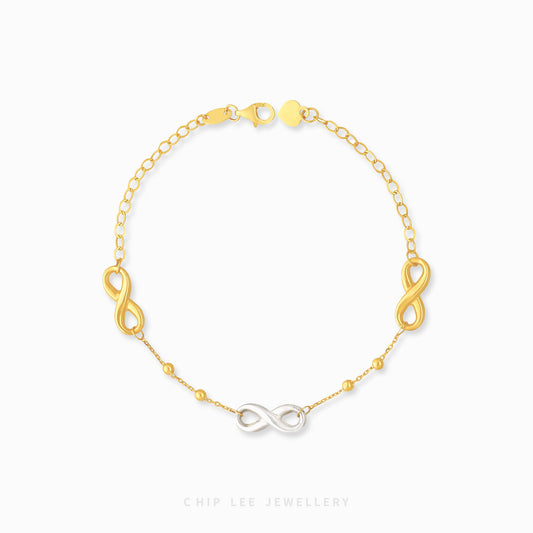 Duo Tone Infinity Mixed Chain Bracelet - Chip Lee Jewellery