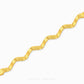A gold chain bracelet with a wavy, zig-zag design featuring alternating smooth and textured diamond-patterned links, shown on a light gray background with a Chip Lee Jewellery watermark.